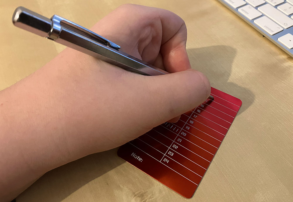 Engraving seed phrase