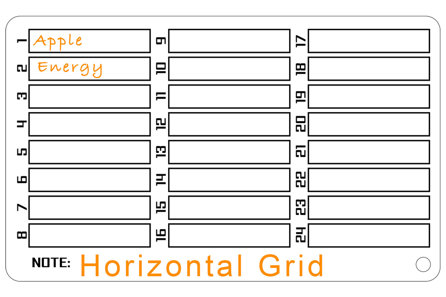 Horizontal grid